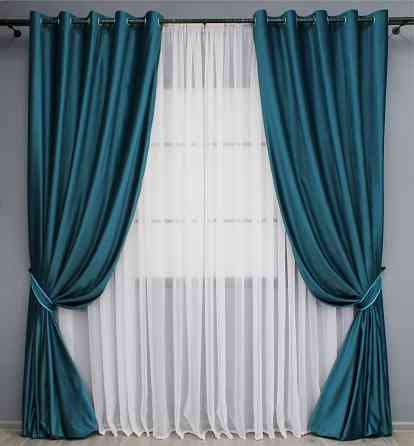 Комплект штор на люверсах VR-Textil Бархат № 1662ш Мурена 150х280 см 2 шт (37-0223) Киев