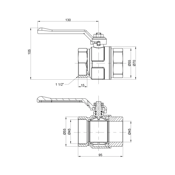 Кран кульовий Icma 1" 1/2 прямий No350 Київ