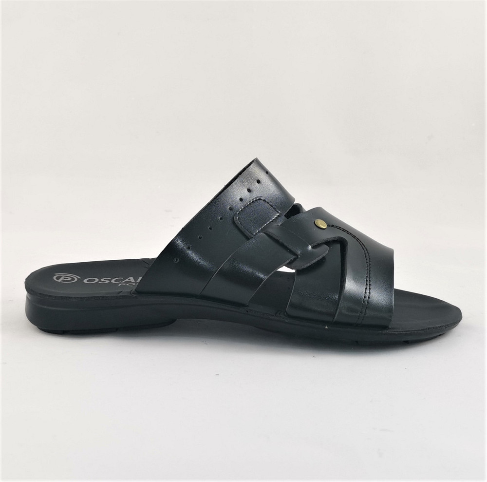 Мужские Шлёпанцы Тапочки Сланцы Чёрные Кожаные (размеры: 41,42,43,44,45) Днепр - изображение 4