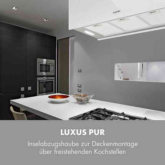 Люстра XL островная вытяжка 90 см циркулирующий воздух 590 м³/ч LED сенсорный белый белый (Германия, читать Ровно