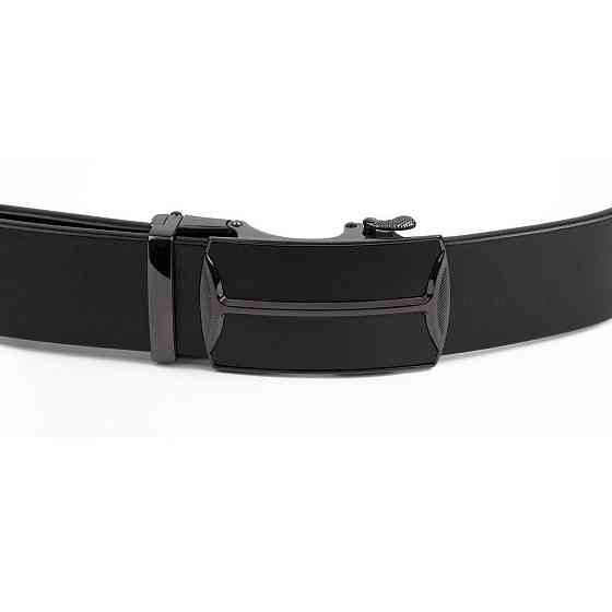 Ремень мужской c затемненным матовым металлом Vintage 20267 Черный Киев