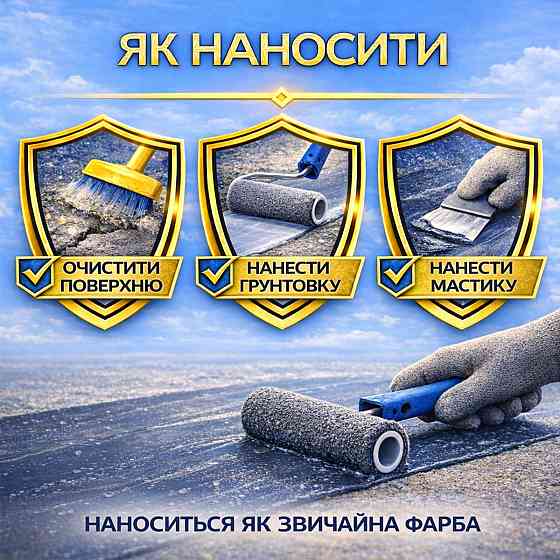 Гідроізоляційна акрилова мастика H2Off Сіра 1.2 кг рідка універсальна гідроізоляція для ванної, підвалів, балконів, покрівлі Харків