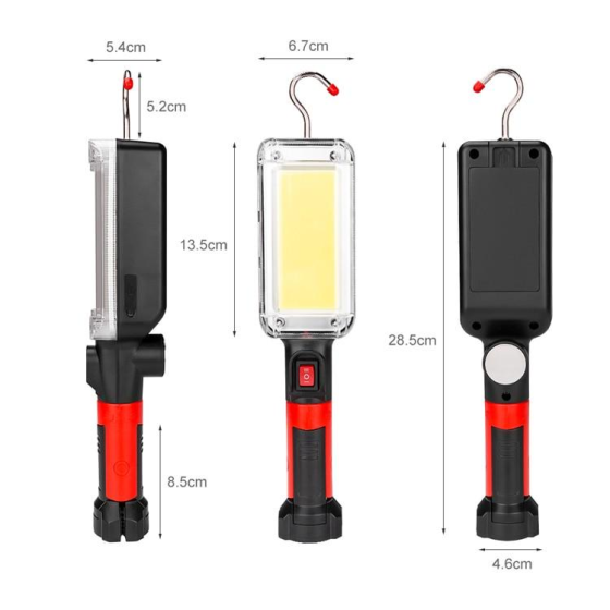 Акумуляторний ліхтар BL-8859B COB 2x18650: потужне переносне СТО-освітлення 700 лм із магнітом, гачком та USB Одеса