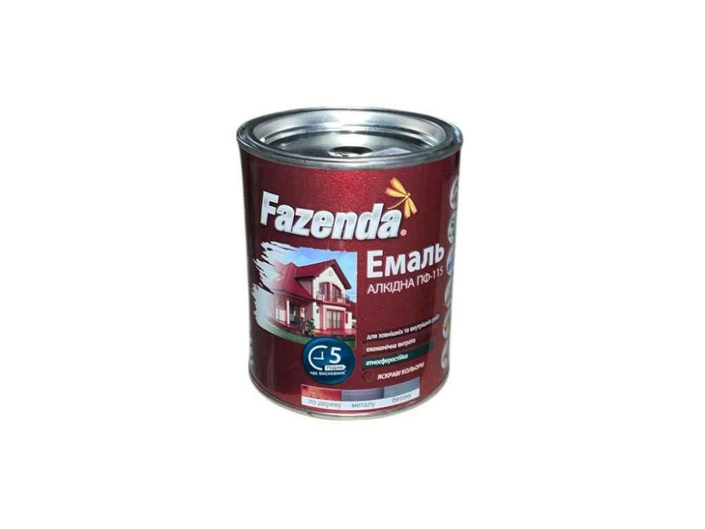 Эмаль алкидная ПФ-115 Зеленый 0,9кг ТМ FAZENDA Solmir Киев - изображение 1