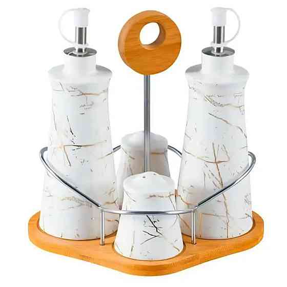 Yiwu Набір для спецій 4 предмети на бамбуковій підставці Киев