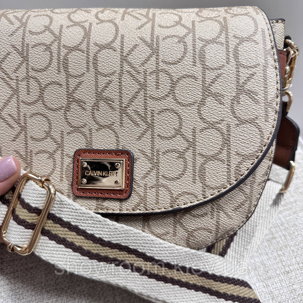 Невелика жіноча сумочка на плече Ck K6071 beige Київ - фото 3