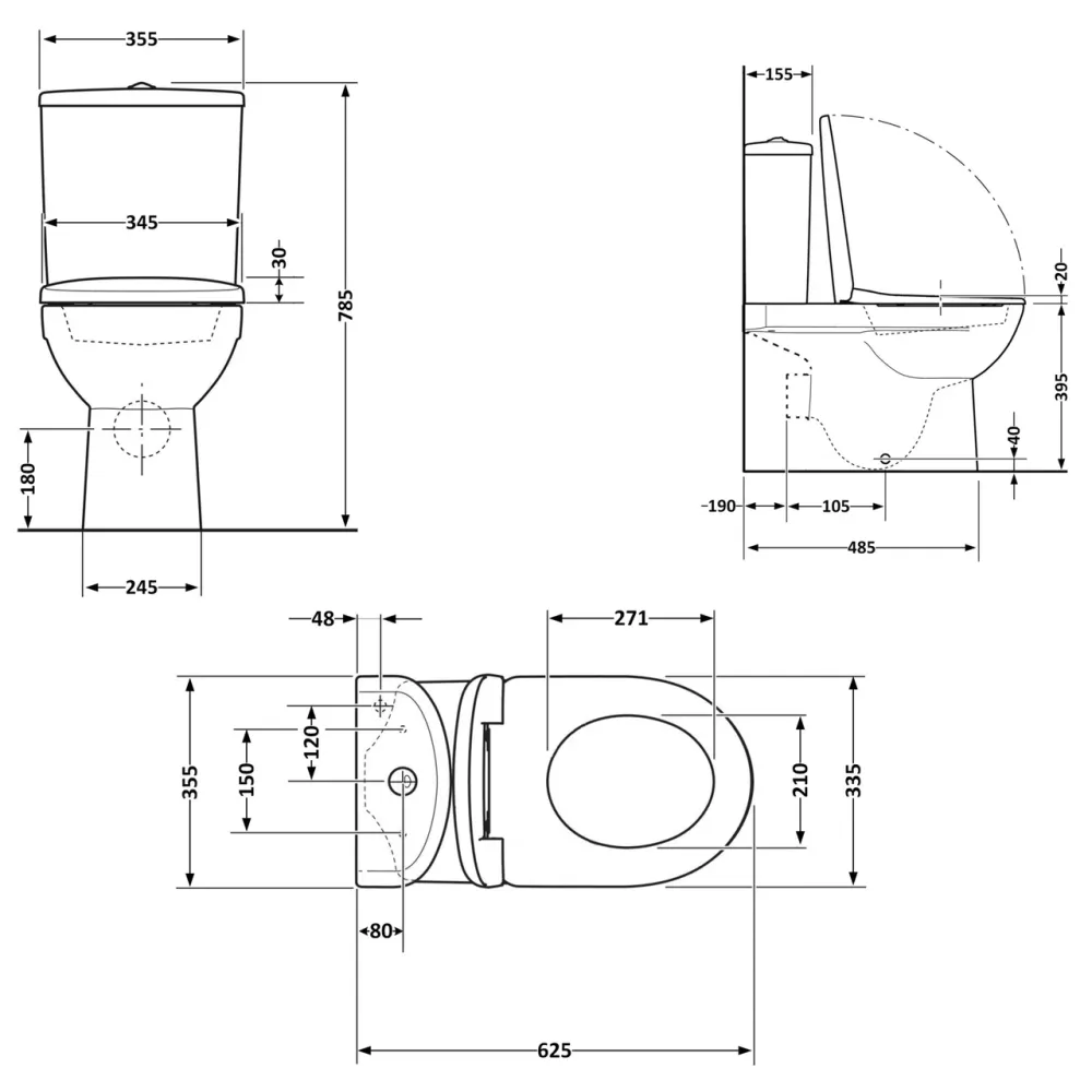 Унітаз підлоговий Qtap Leo Ultra Quiet 620×355×790 мм із сидінням Soft-close, White QTLEO27W49261 Київ - фото 11
