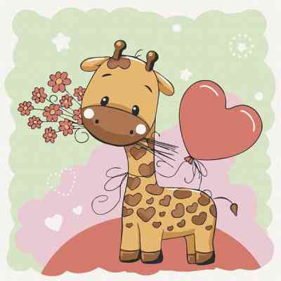 Картина по номерам ArtCraft Жирафик із квітами 30х30 см (15531-AC) Вінниця