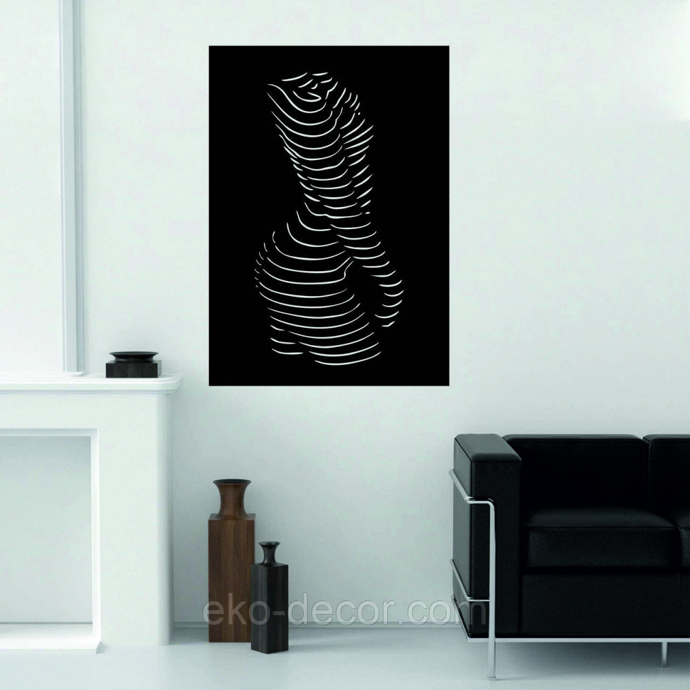 Декоративное настенное Панно «Силуэт женщины», Декор на стену 110*77 см, Черный Киев - изображение 3