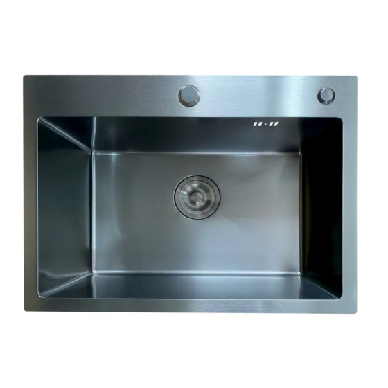 Кухонна мийка Mixxus MH5843 Micro Decor Black з нержавіючої сталі (3.0/0.8) чорного кольору MI8219 Харків