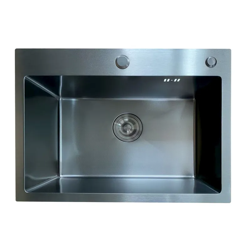 Кухонна мийка Mixxus MH5843 Micro Decor Black з нержавіючої сталі (3.0/0.8) чорного кольору MI8219 Харків - фото 1