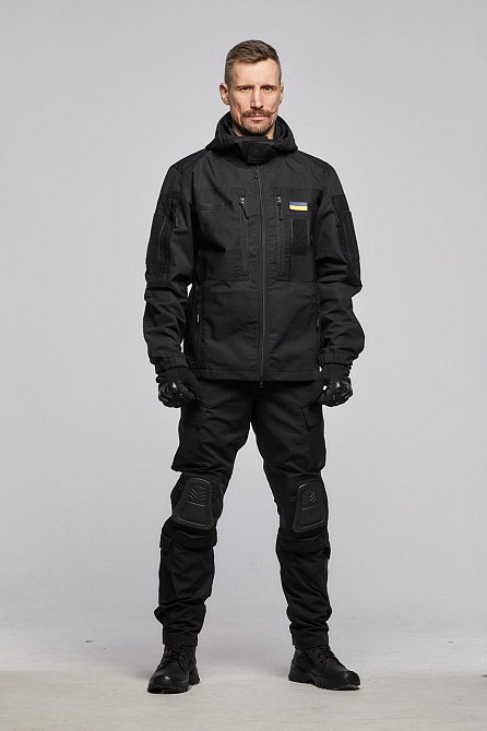 Военные мужские черные брюки усиленные с наколенниками, полевые брюки рип стоп весна лето осень для зсу Львов - изображение 4