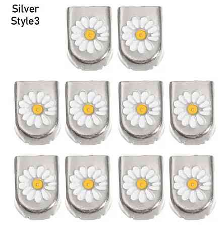 Фіксатори на шнурки Сріблястий з квіткою Смела