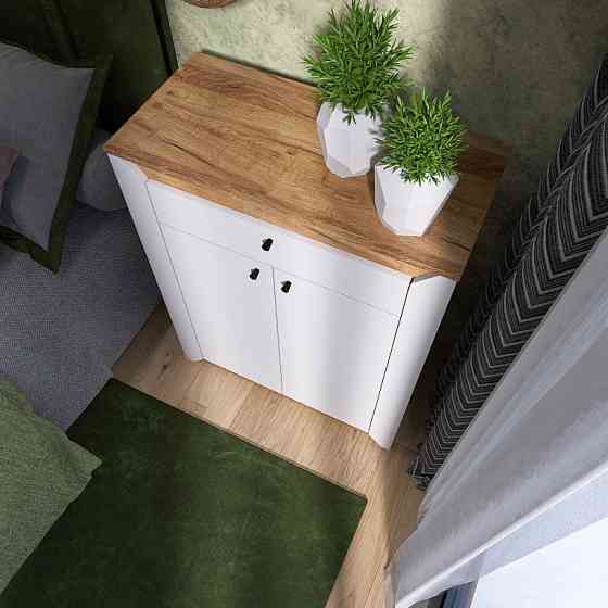 Тумба закритая Эверест Нордик-800 80х38х100 см Белый + Дуб крафт золотой (DTM-5529) Львов