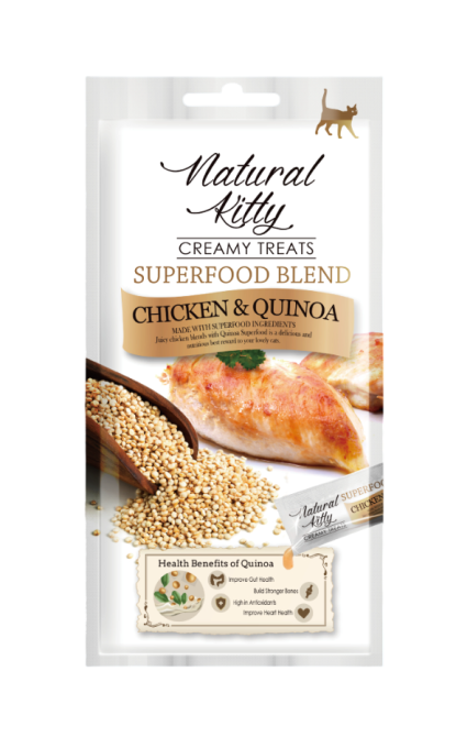 Крем-снек для котів Natural Kitty Creamy Treats Chicken with Quinoa зі смаком курки і кіноа 24х12г Вінниця - фото 2