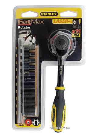 Набір головок торцевих STANLEY "Rotator" : квадрат 1/4", M4-13 мм. з тріщаткою, 11 шт. Одеса