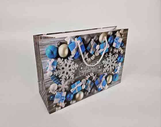 Паперові пакети великий горизонтальний 36/22/10 новорічний-17 (12 шт.) Харків