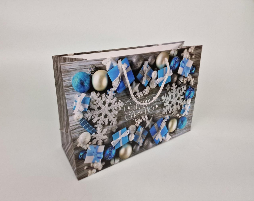 Бумажные пакеты большой горизонтальный 36/22/10  новоголний-17 (12 шт) Харьков - изображение 1