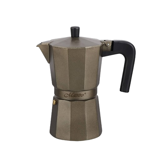 Кавоварка гейзерна 450мл (9 порцій) алюмінієва MR-1666-9-BROWN Espresso Moka Maestro Житомир