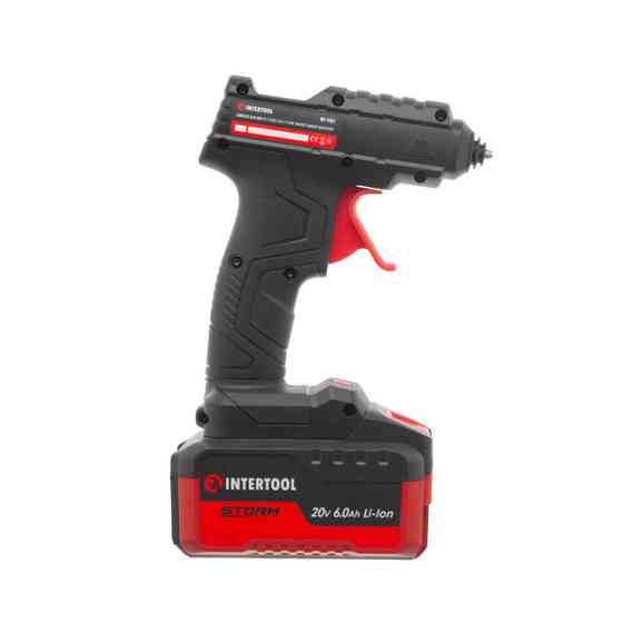 Клейовий пістолет акумуляторний INTERTOOL WT-9301, 20 В, 10.8-11.5мм, без ЗП та АКБ - пістолет для склеювання Львів