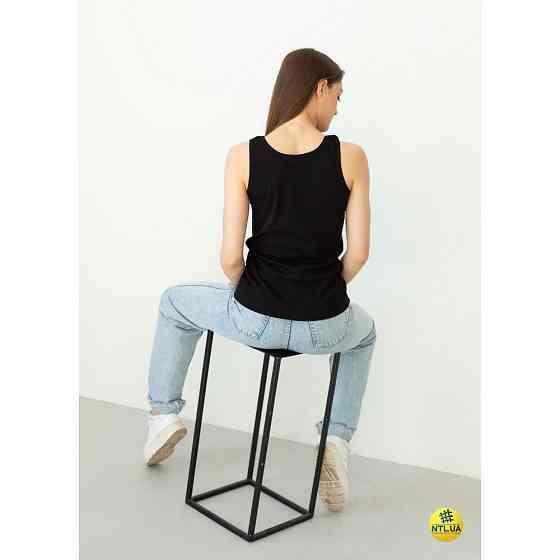 Базова однотонна жіноча майка з бавовни на широких бретелях Наталюкс 21-2110 S Київ