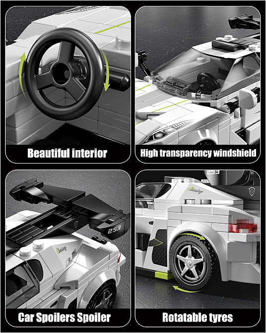 Конструктор гоночная машинка 335 деталей Racing Car Speed Champions Koenigsegg Jesko Винница - изображение 2