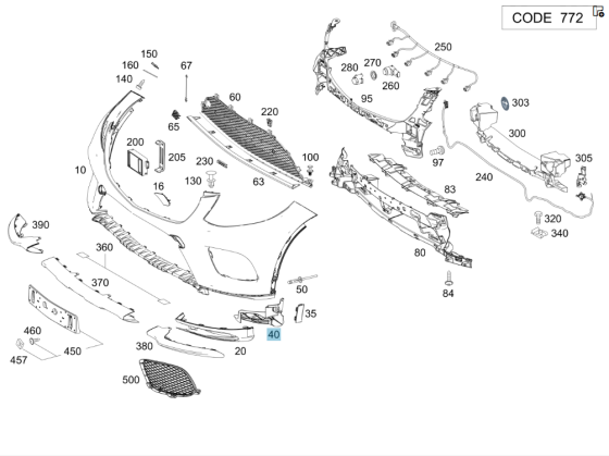 Mercedes-Benz  A2928850124 Кожух зони переднього бампера праворуч GLE Coupe C292 Одеса