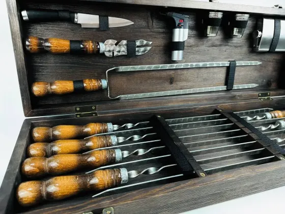 Набори шампурів, Набір шампурів у кейсі "Скіф Класік" Шампури, вертіла Тернопіль