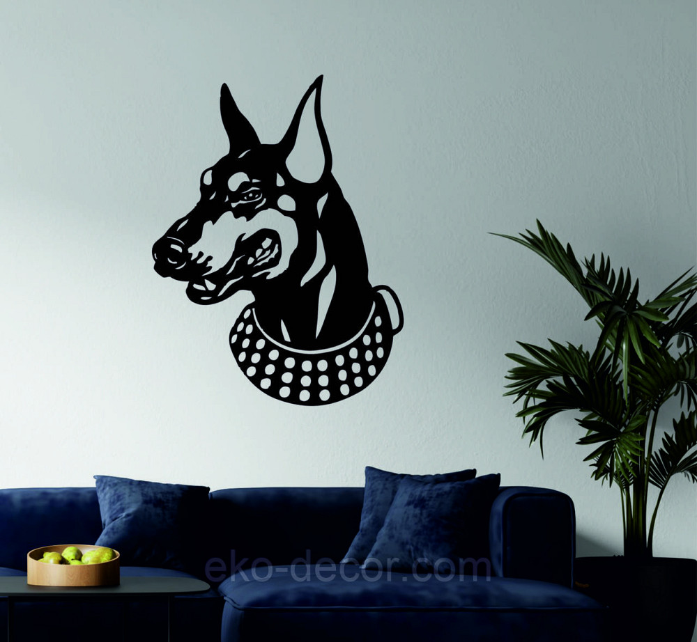 Декоративное настенное Панно «Доберман», Декор на стену 110*84 см, Черный Киев - изображение 2