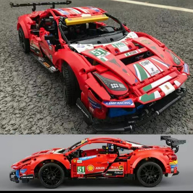 Конструктор Technic Ferrari 488 GTE AF CORSE 1677 деталей маштаб 1:10 Феррарі червона Корса Киев - изображение 6