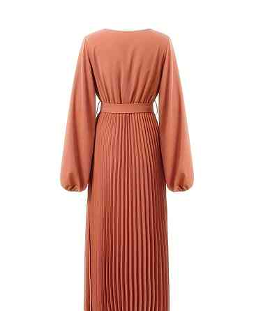 👗 Платье женское плиссированное макси с запахом, терракотовое, размер XL Киев