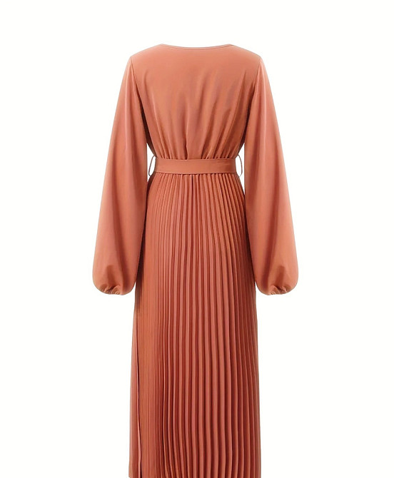 👗 Сукня жіноча плісирована максі з запахом, теракотова, розмір XL Київ - фото 2