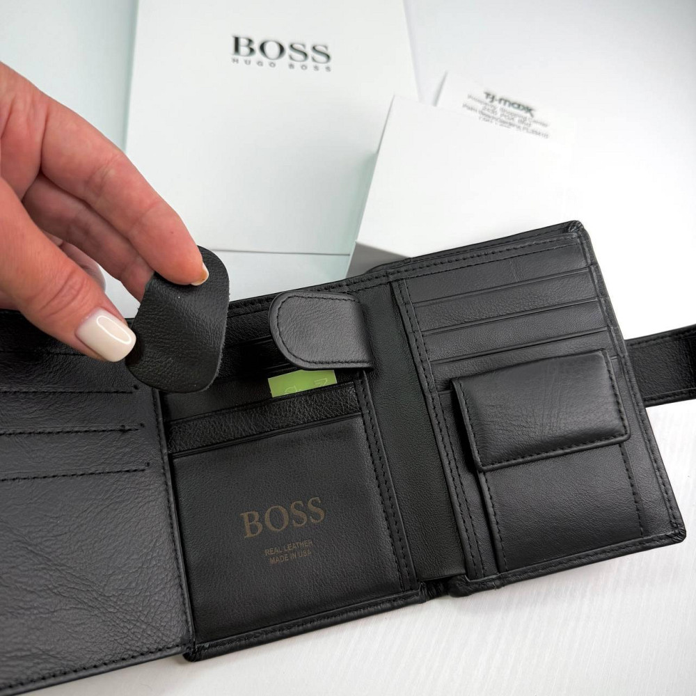 Мужской брендовый кошелек на застежке Boss (7702) Киев - изображение 7
