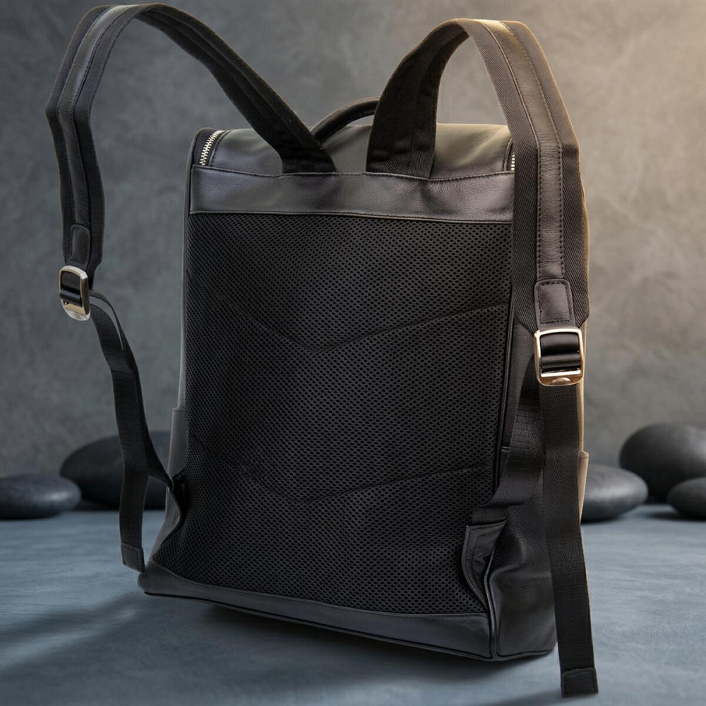 Шкіряний рюкзак для ноутбука роботи навчання та міста Vintage 14523 Чорний Київ - фото 11