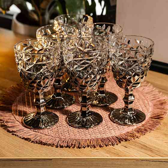 Набір келихів для вина 6 штук 340 мл винні келихи на ніжці скляні фужери для вина подарункові HP-19-181 Коломыя