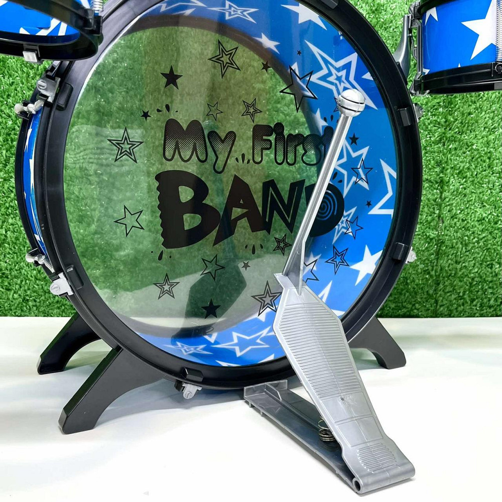 Барабанна установка іграшкова 4 барабани з паличками та стільчиком Синя (1919) Чернигов - изображение 3