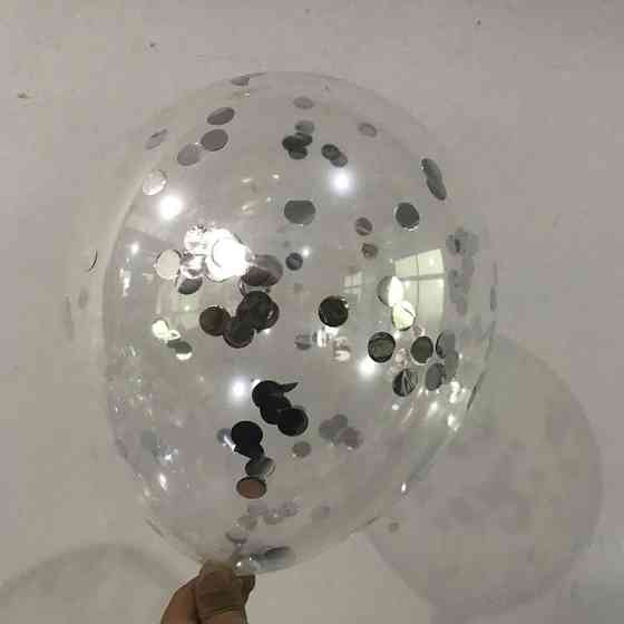 Кульки з конфетті 5 штук 10 дюймів сріблястий Київ