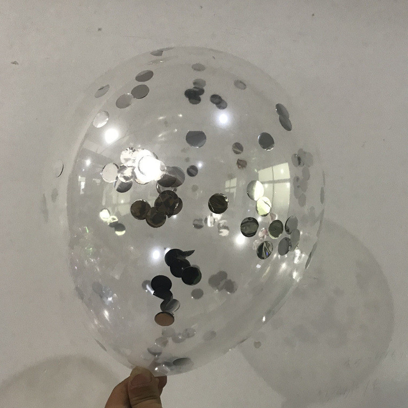 Шарики с конфетти 5 штук 10 дюймов серебристый Киев - изображение 6