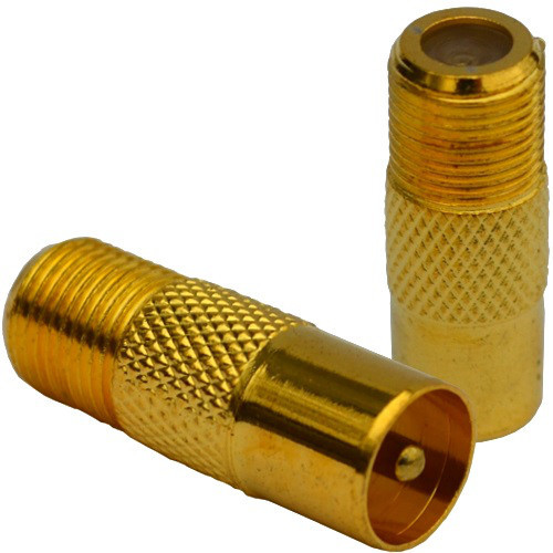 Переходник антенный , штекер ТВ - гнездо F, 