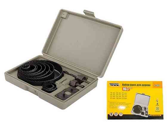 Набор фрез по дереву d=19-127мм (16шт) 12-2572 ТМ MASTER TOOL Solmir Киев