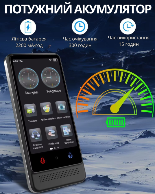 Переводчик электронный с искусственным интеллектом AI Voice+ChatGPT портативный,офлайн-перевод: 22 языка,онлайн-перевод: 137 языка Каменец-Подольский - изображение 2