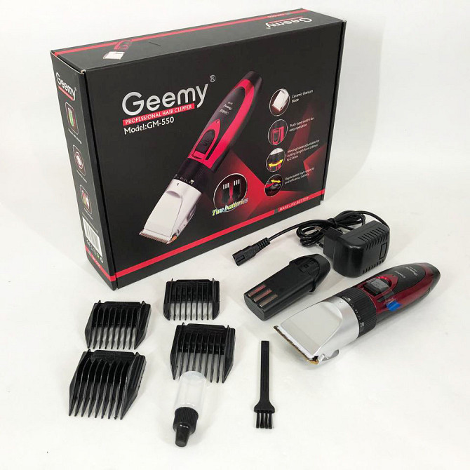 Бездротова електробритва GEMEI GM-550, Бритва тример машинка, Перукарська машинка для KC-169 бороди бездротова Київ - фото 8