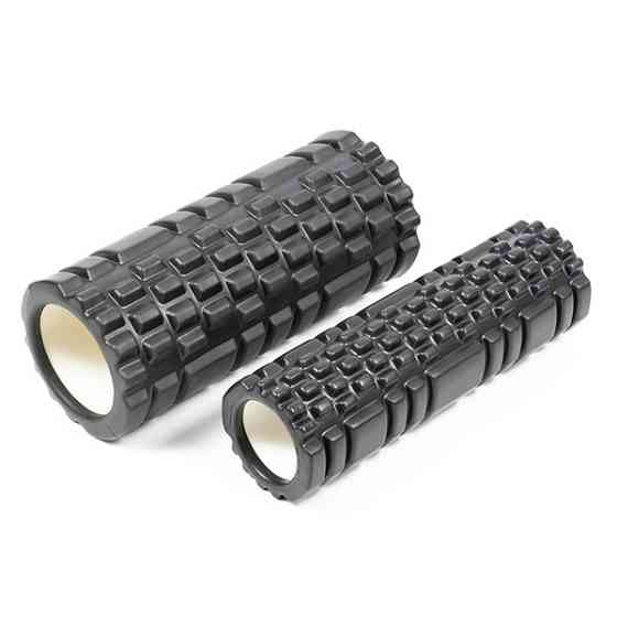Масажний ролик EasyFit Grid Roller Double 33 см Чорний Коломия