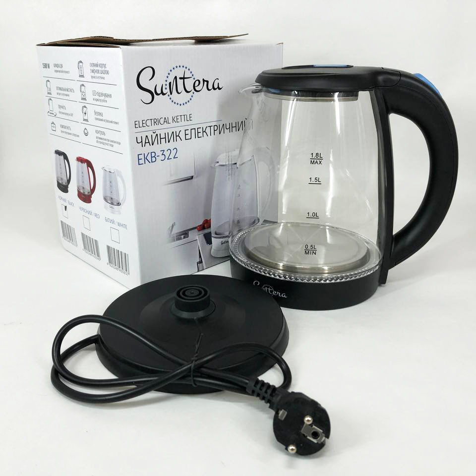 Стильний чайник з підсвічуванням Suntera, Сучасний електричний чайник з підсвічуванням HF-26 Івано-Франківськ - фото 7