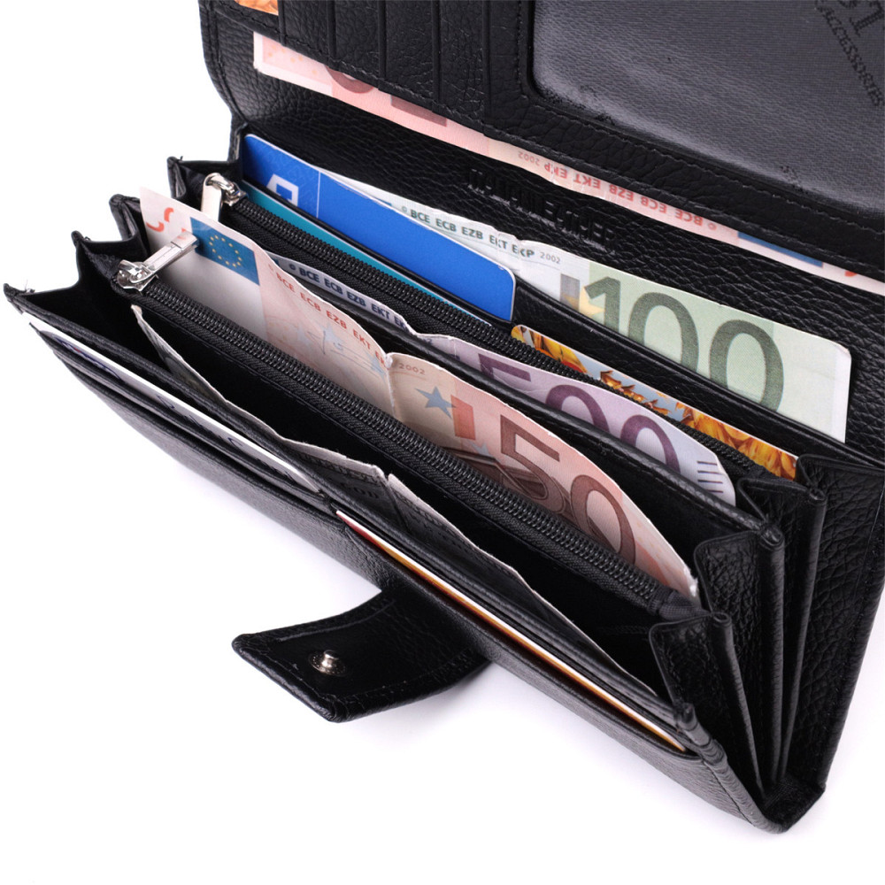 Надежный женский кошелек из натуральной кожи ST Leather 22548 Черный Киев - изображение 5