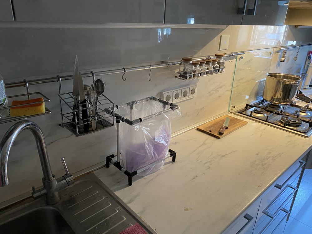 Стійка-тримач для пакетів для сміття 20 л на робочу поверхню кухні - Treho Micro. Для швидкого збира Борисполь - изображение 4