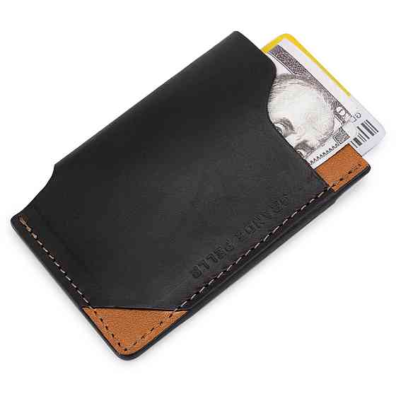 Шкіряний оригінальний картхолдер GRANDE PELLE 11398 Чорний Київ