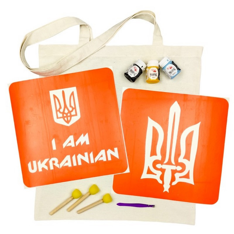 Набір для творчості "Екосумка бязь I Am Ukrainian, Тризуб" bag-b-n064-n059 Вінниця - фото 1