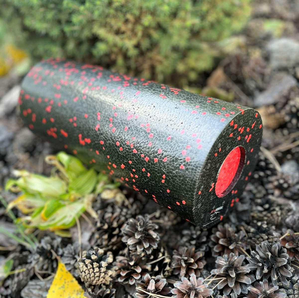 Масажний ролик (роллер) гладкий PowerPlay PP-4348 2 in 1 EPP Foam Roller Чорно/Червоний (33x14см.) Кам'янське - фото 4