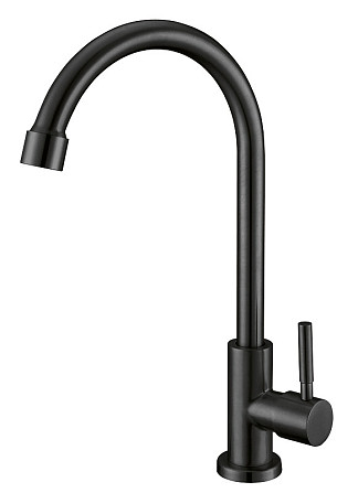 Монокран для холодної води MIXXUS MONO-01.SUS BLACK чорний із нерж. сталі (MI6561) Чернівці - фото 1